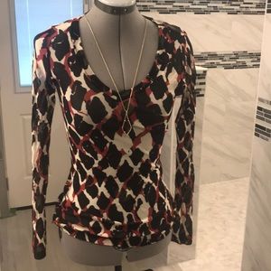 Karen Kane long sleeve sheer blouse